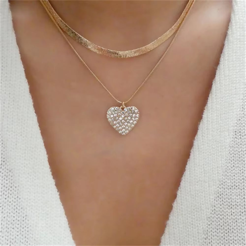 Vintage Punk Gold-plate Thick Chain Head Portrait Coin Pendant Necklace For Women